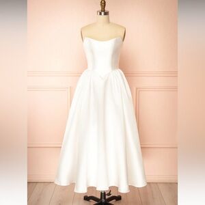 Long White Satin Dress from 1861